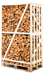 Kammergetrocknetes Erlen-Brennholz – gespalten – 25 cm – Palette