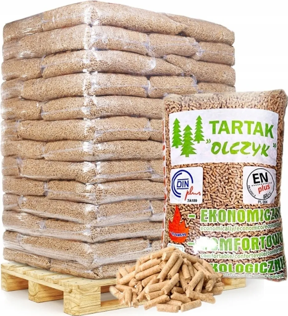 Olczyk Holzpellets – 65 Säcke – 975 kg Palette – hochwertiger Holzbrennstoff – Image 1